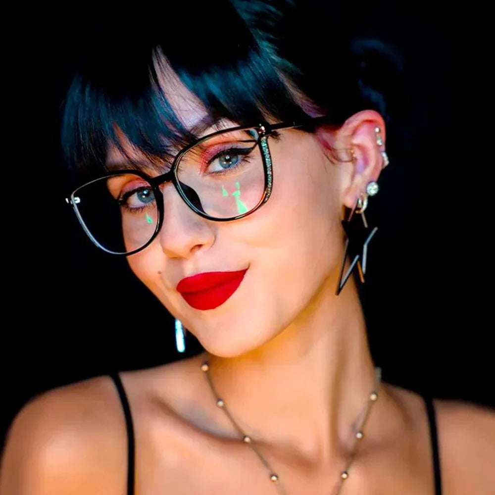 Women’s Retro Oversized Cat-Eye Glasses | Clear Frame