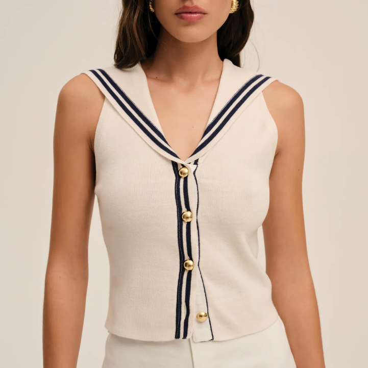 Summer Navy Slim Fit Slimming off Shoulder Small T shirt Shory Knitted Top