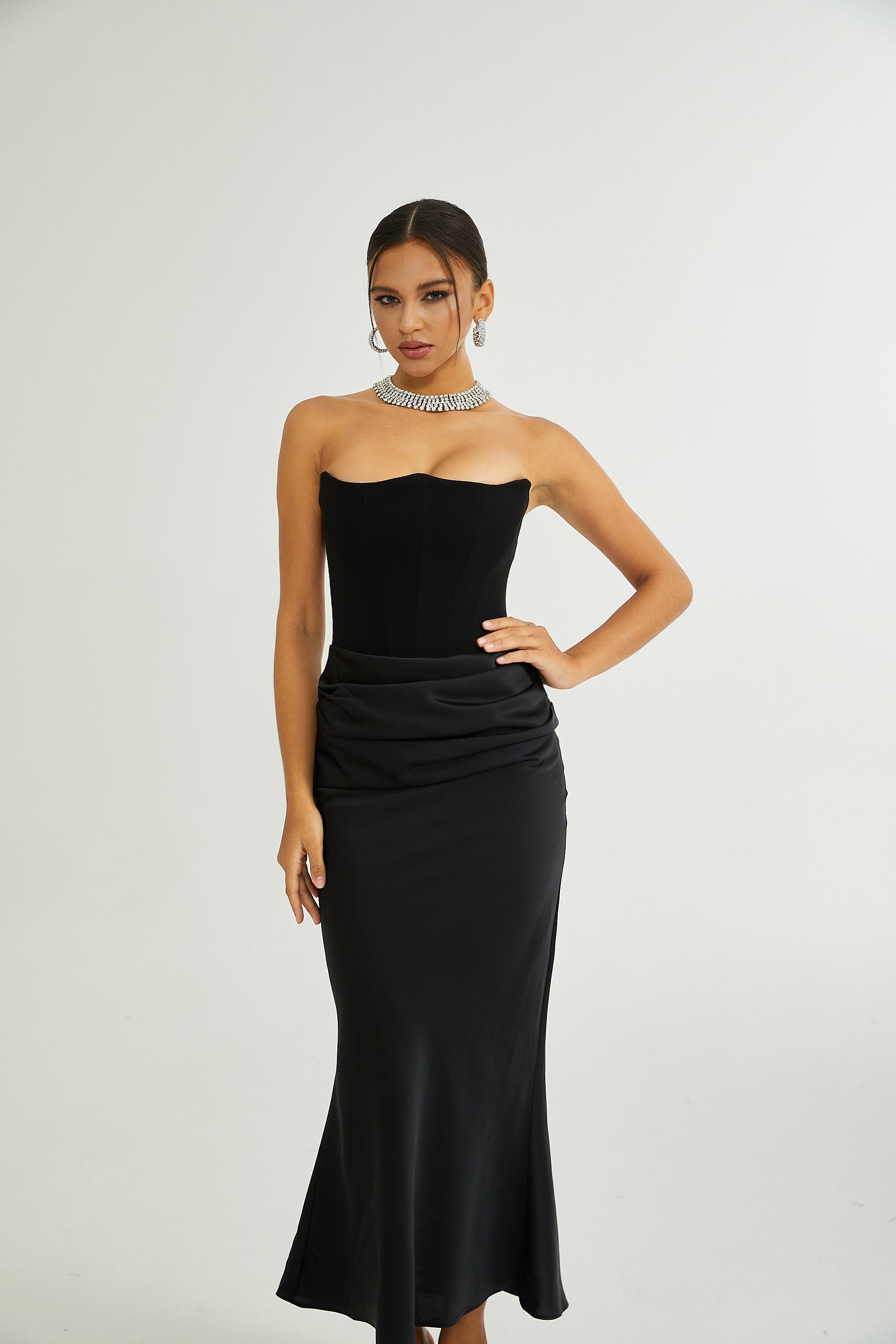 Strapless Draped Maxi Dress for Women - Matilde
