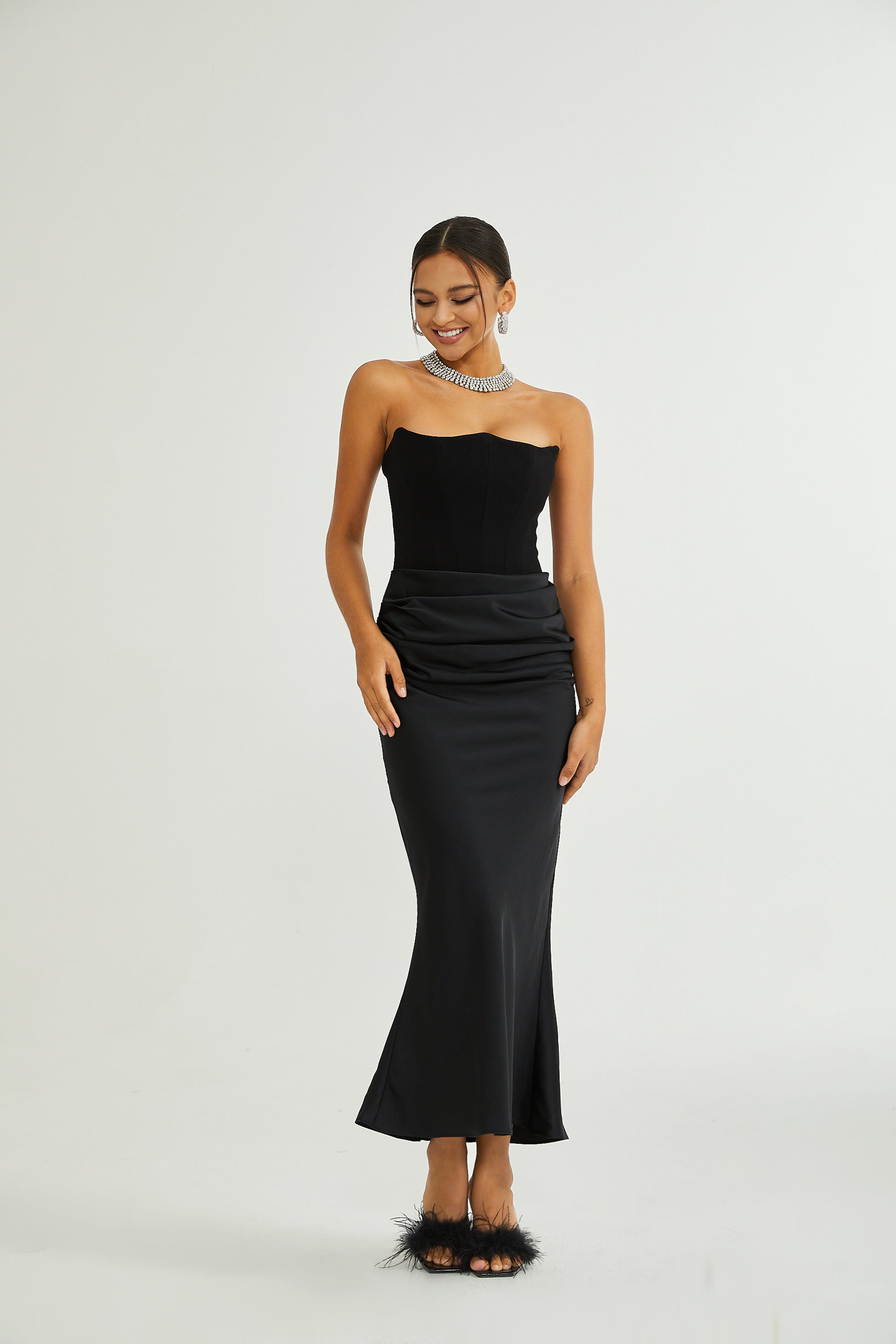 Strapless Draped Maxi Dress for Women - Matilde