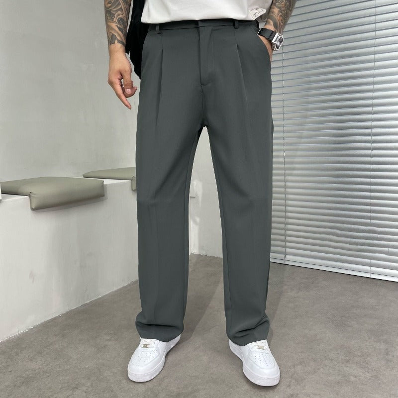 Men's Relaxed Fit Pleated Summer Pants
