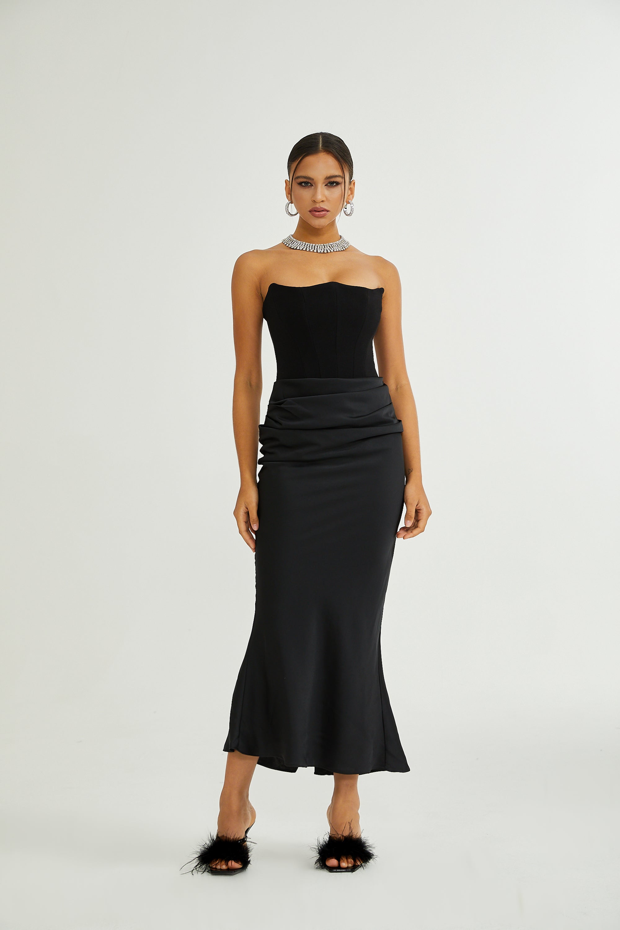 Strapless Draped Maxi Dress for Women - Matilde