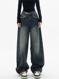 Women's Dark Wash Baggy Boyfriend Jeans