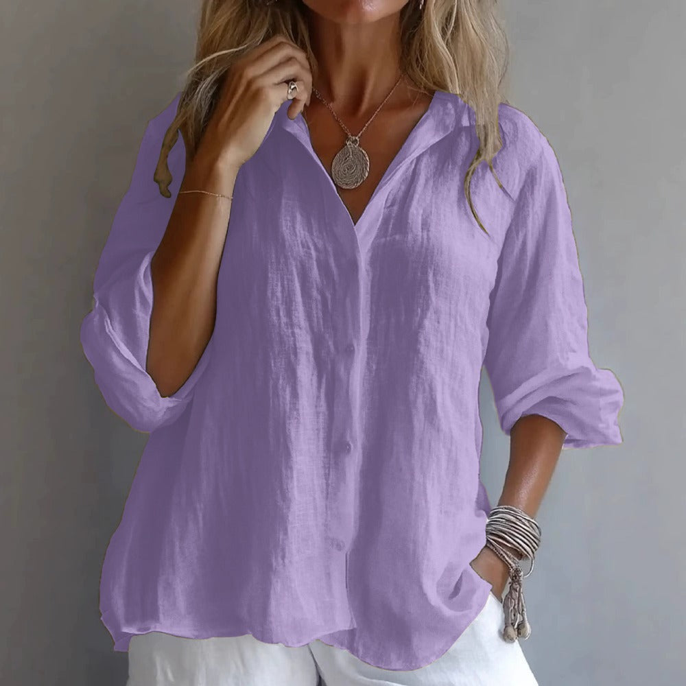 Button Down Long Sleeve Shirt for Women - Nella