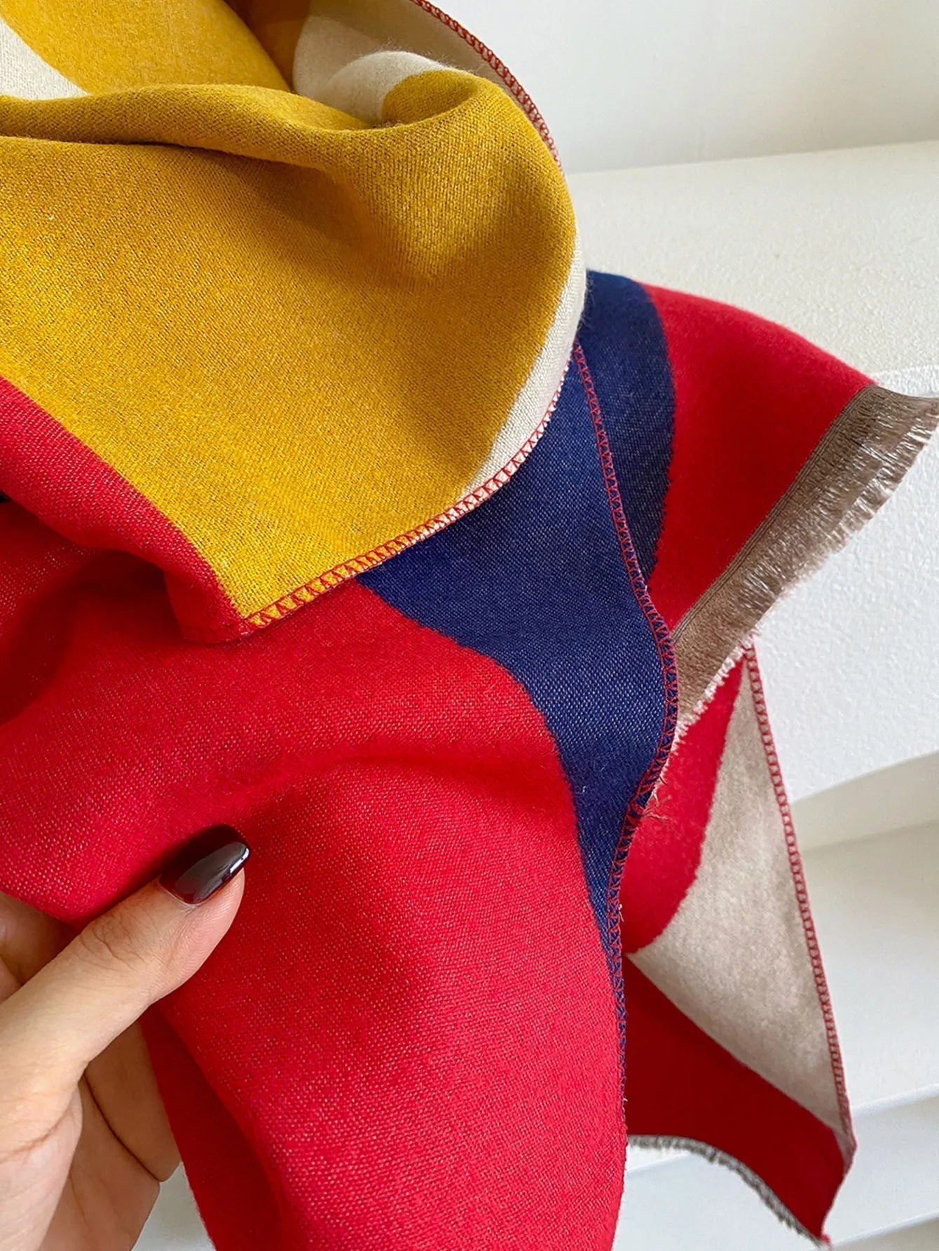 Women’s Reversible Geometric Oversized Scarf | Winter