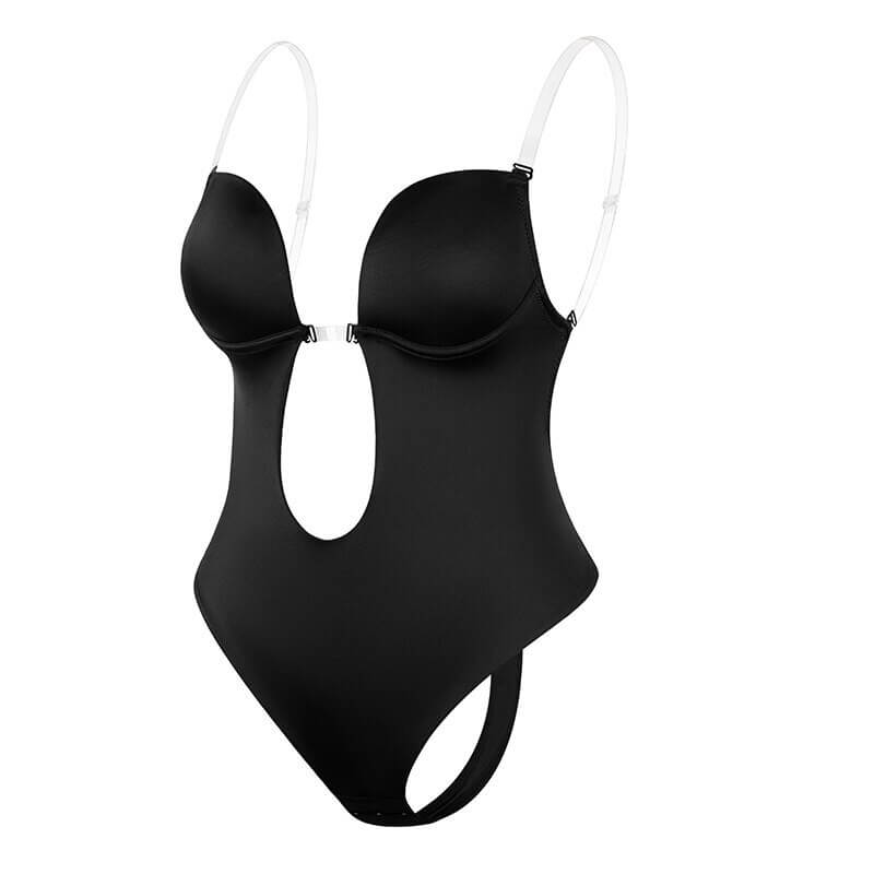 Women's Backless Body Shaper Bodysuit | Deep V-Neck Plunge