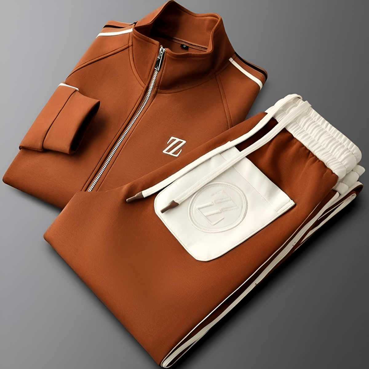 Men's Two-Piece Sporty Tracksuit | Zip-Up Jacket and Jogger Set