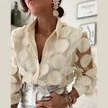 Women's Casual 3D Circle Polka Dot Blouse | Long Sleeve