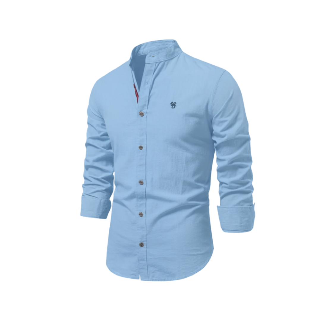 Men's Long Sleeve Stand Collar Casual Shirt