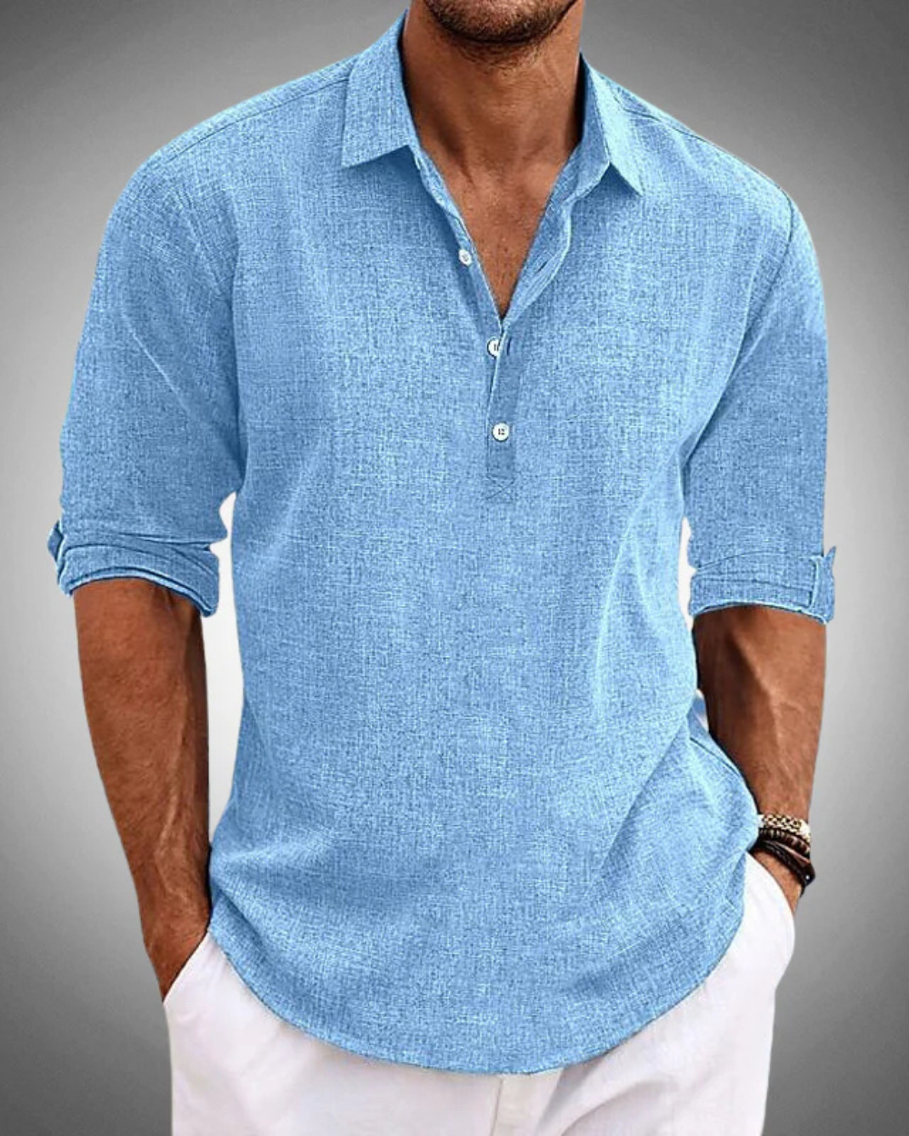 Men's Turn-Down Collar Casual Summer Shirt | Long Sleeve