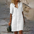 Women's Casual Loose Fit Shirt Dress | Midi