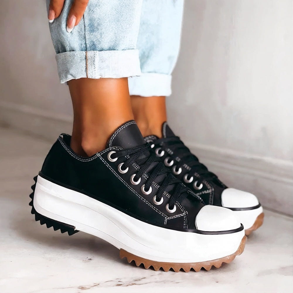Women's Casual High-Top Platform Sneakers | Lace-Up Design