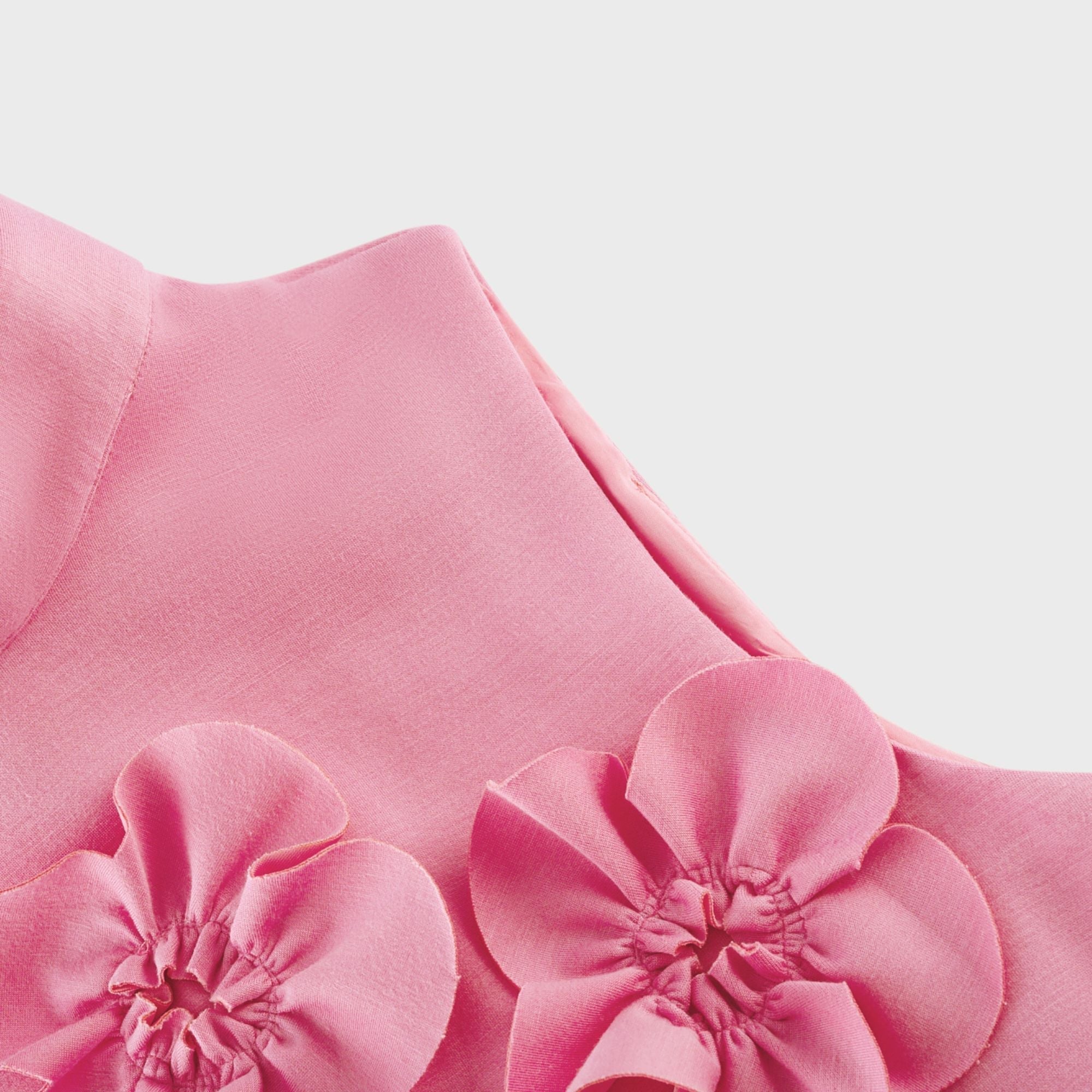 Pink Maxi Dress with 3D Floral Appliqué for Women - Viola