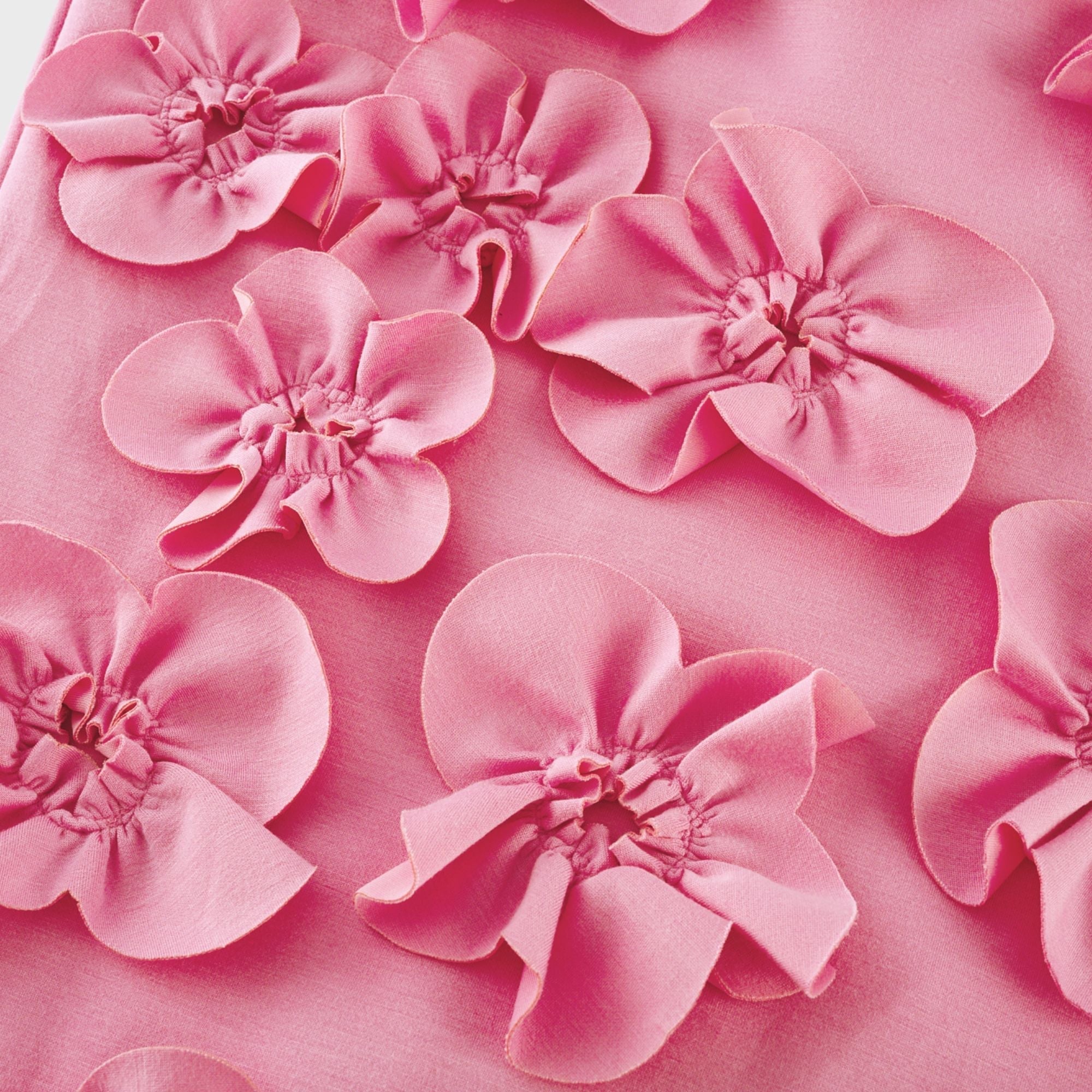 Pink Maxi Dress with 3D Floral Appliqué for Women - Viola