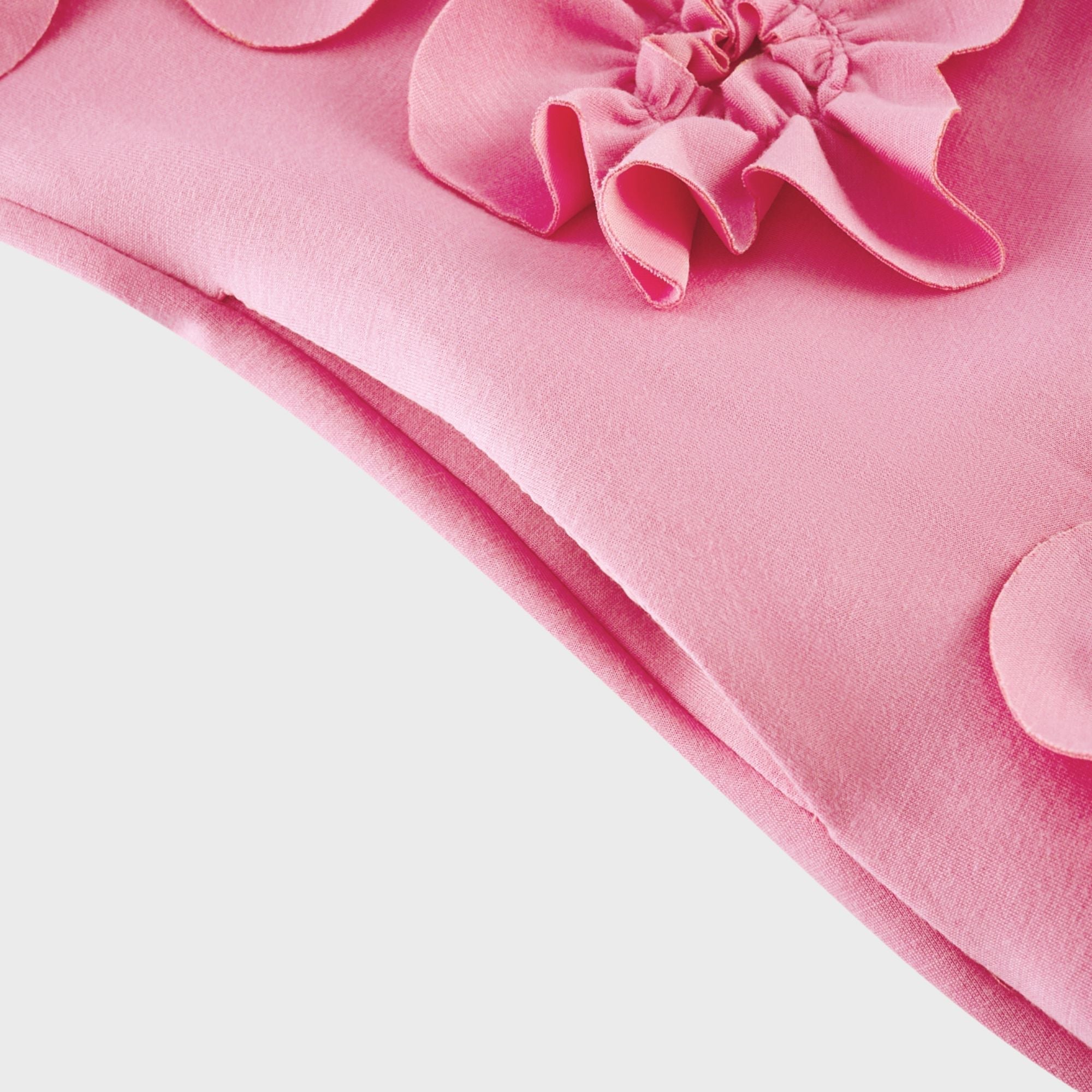 Pink Maxi Dress with 3D Floral Appliqué for Women - Viola