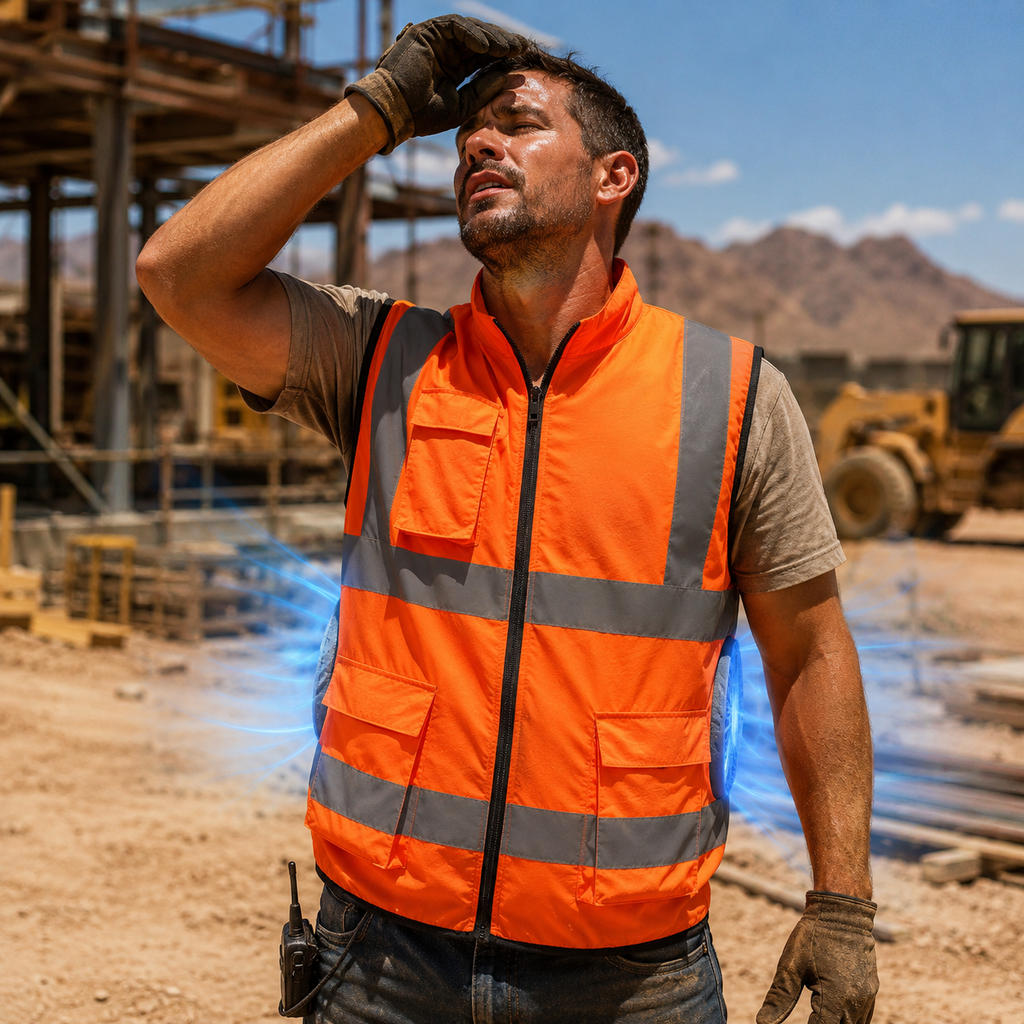 Rechargeable Cooling Vest with Fan for Outdoor Work, Construction, and Travel