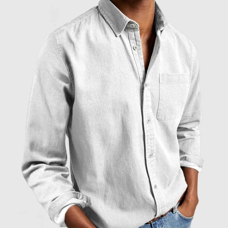 Men's Long Sleeve Button Down Shirt | with Chest Pocket