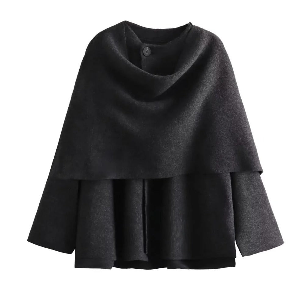 Cape Coat with Scarf Detail for Women - Rosanna