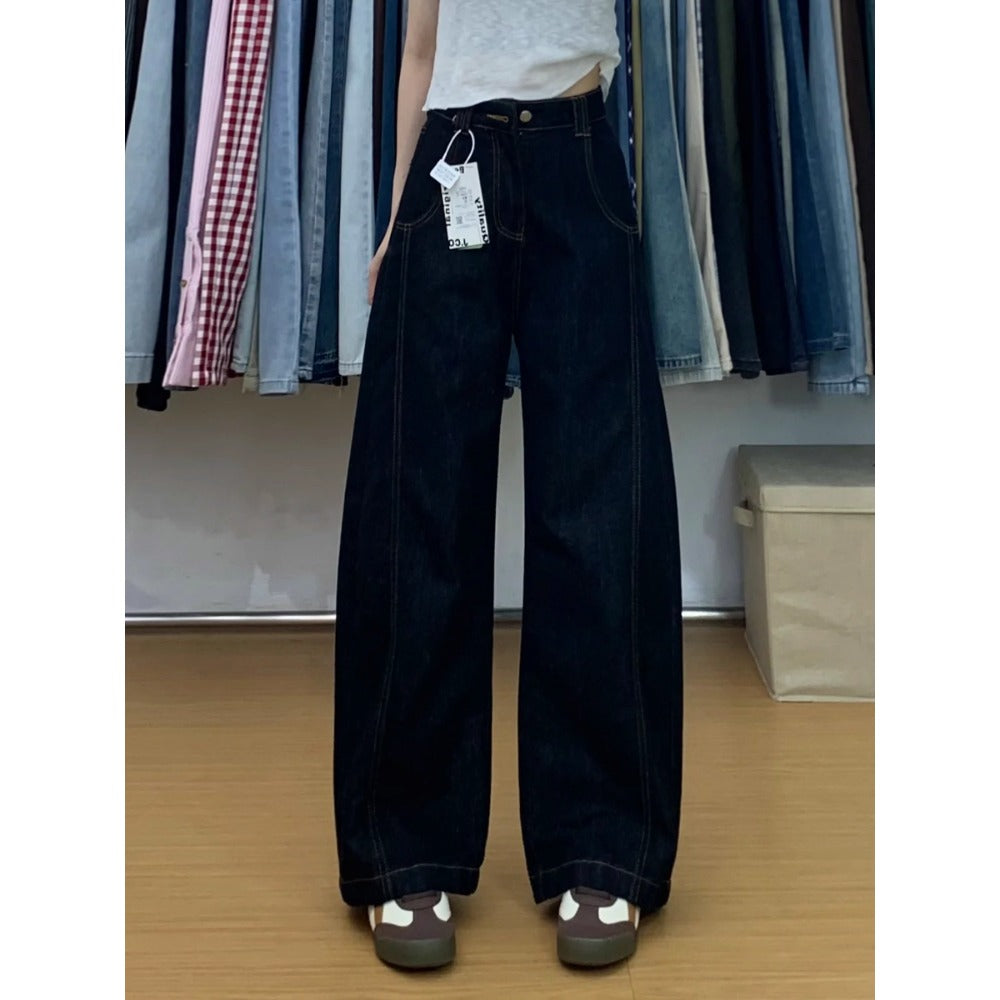 Wide Leg Denim Jeans with High Waist for Women - Nadia