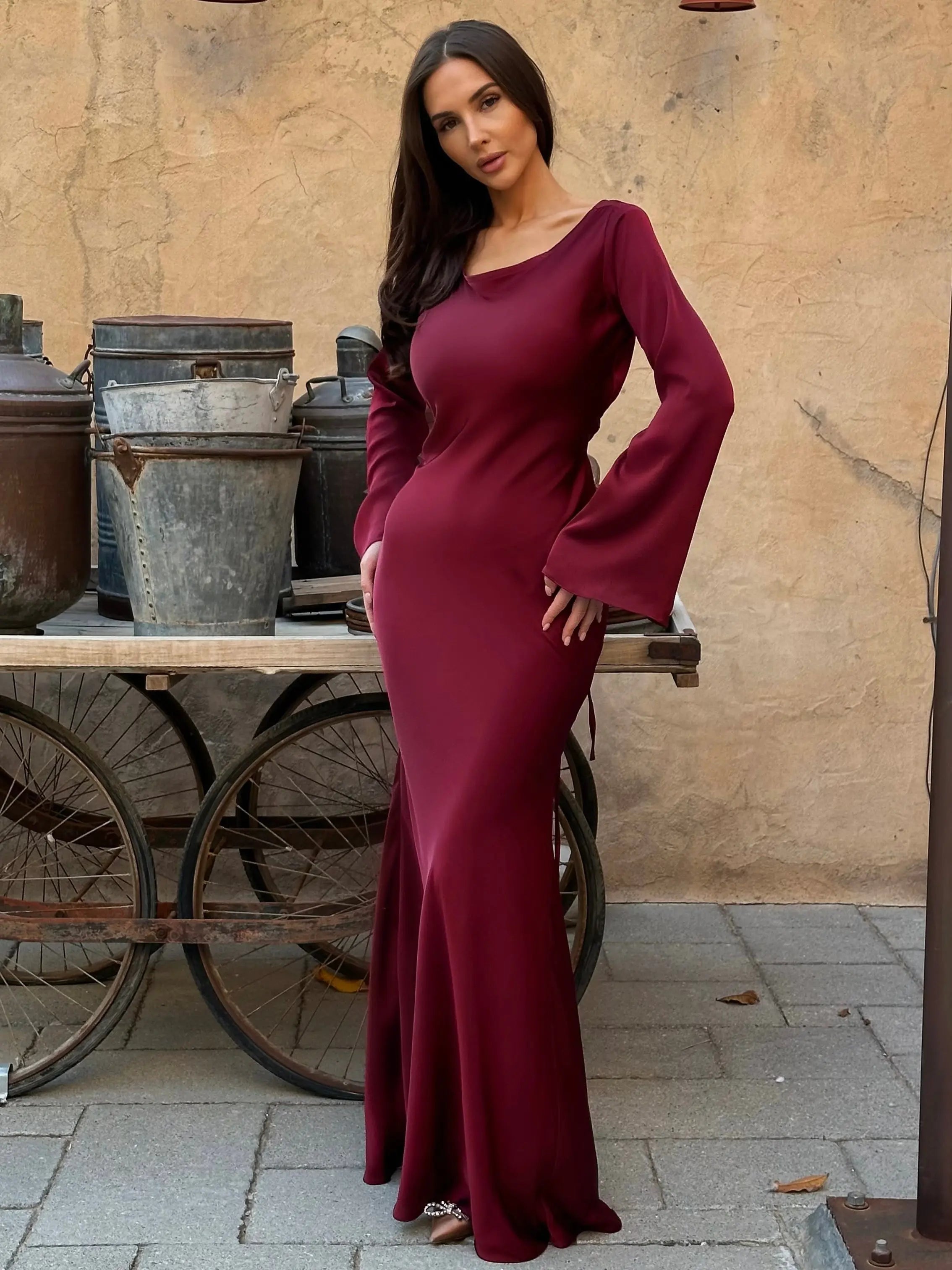 Maxi Mermaid Style Dress for Wedding Guests