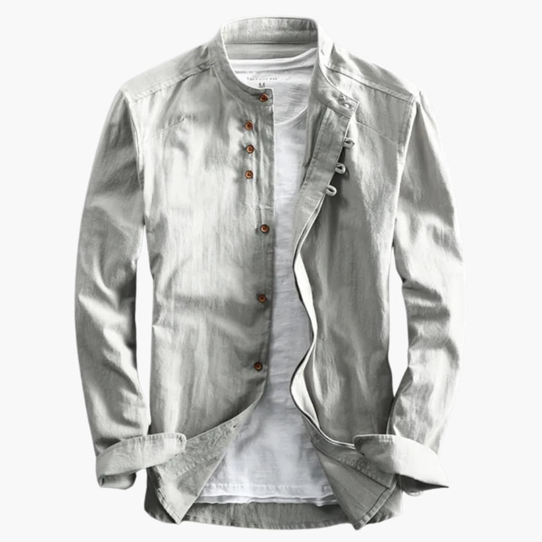 Men's Long Sleeve Stand Collar Shirt