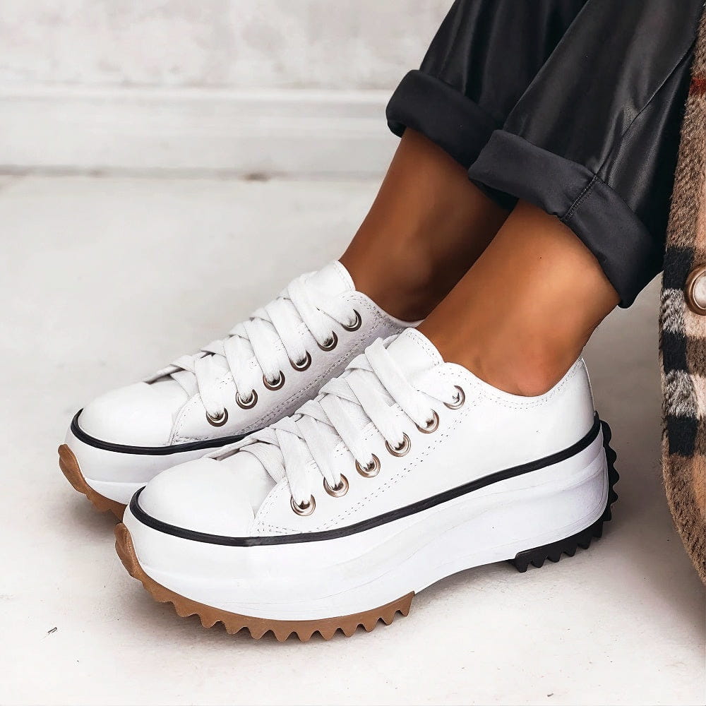 Women's Casual High-Top Platform Sneakers | Lace-Up Design