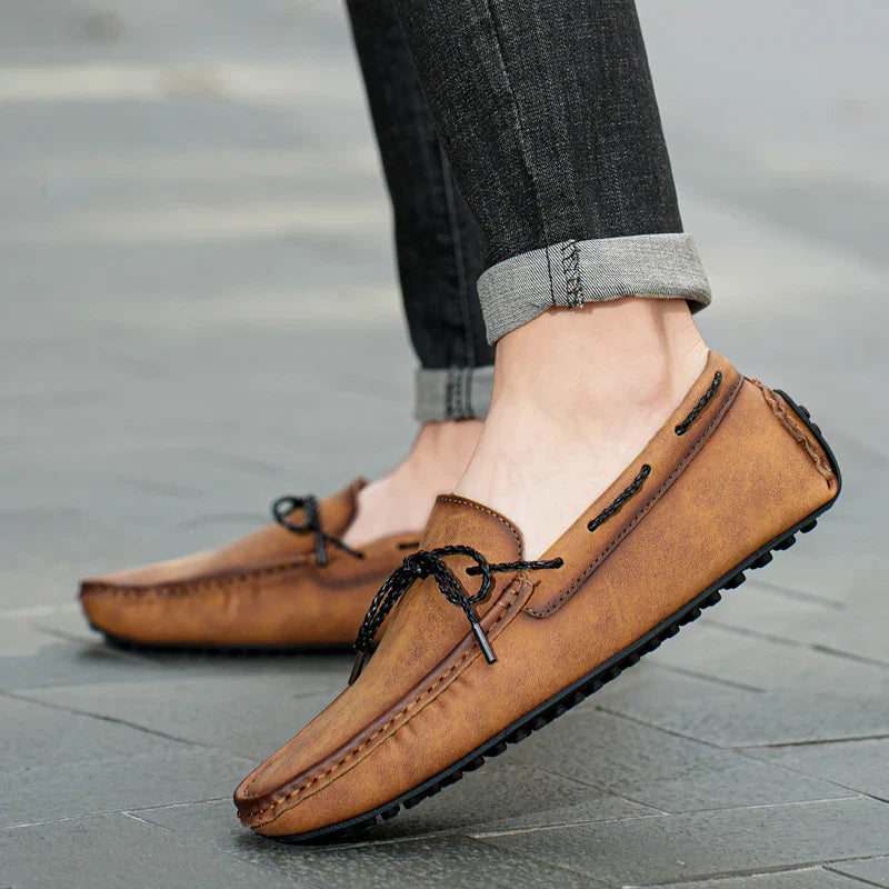 Men’s Casual Slip-On Loafers | with Bow Accent