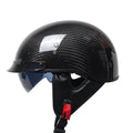 Retro Motorcycle Half-Face Helmet | with Drop-Down Sun Visor