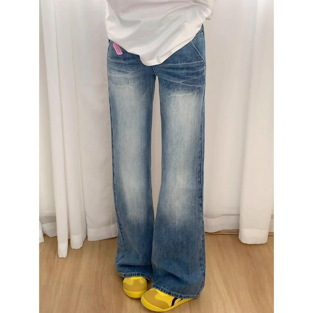 Blue High Waist Flared Denim Jeans for Women - Debora
