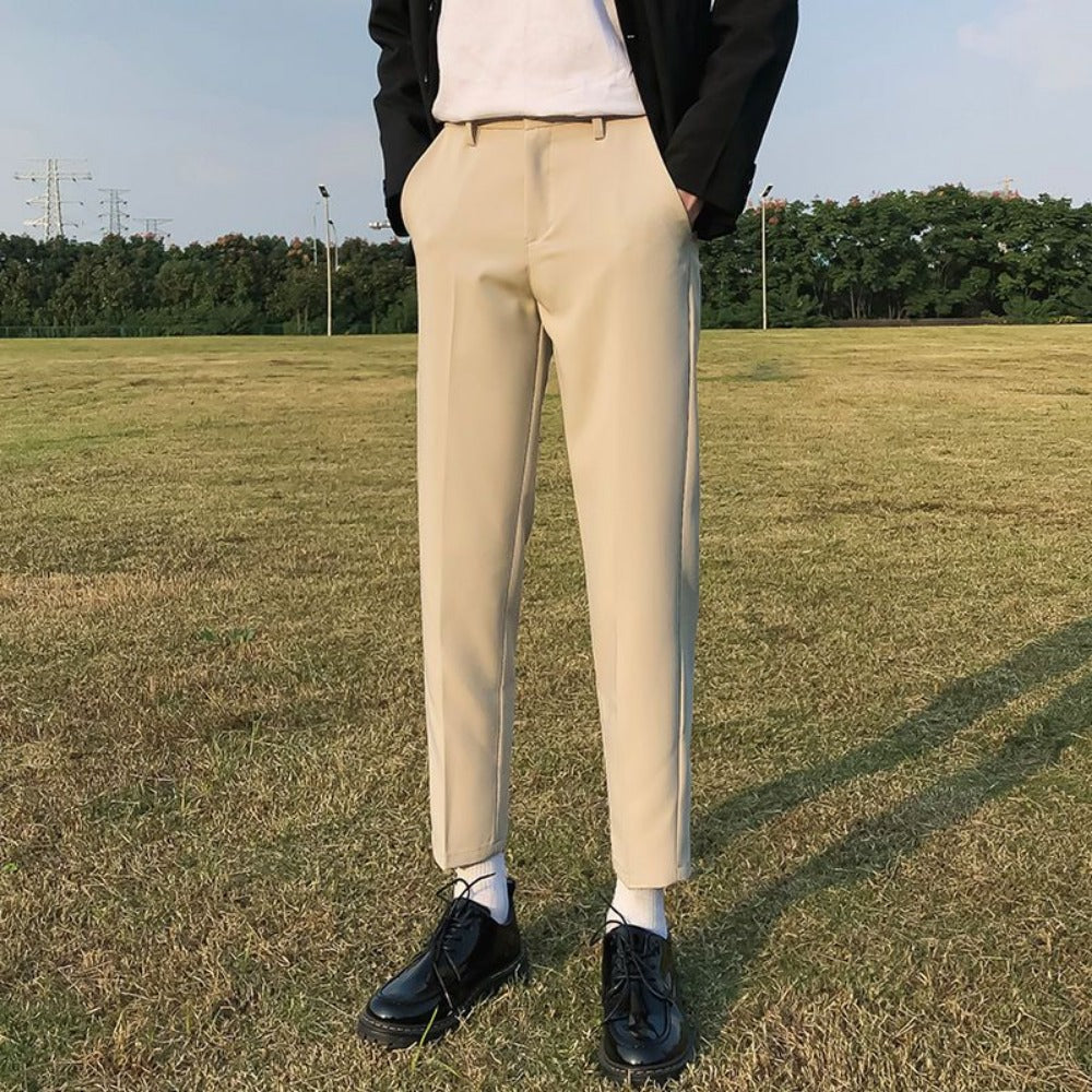 Straight Leg Slim Fit Trousers for Men - Palmira