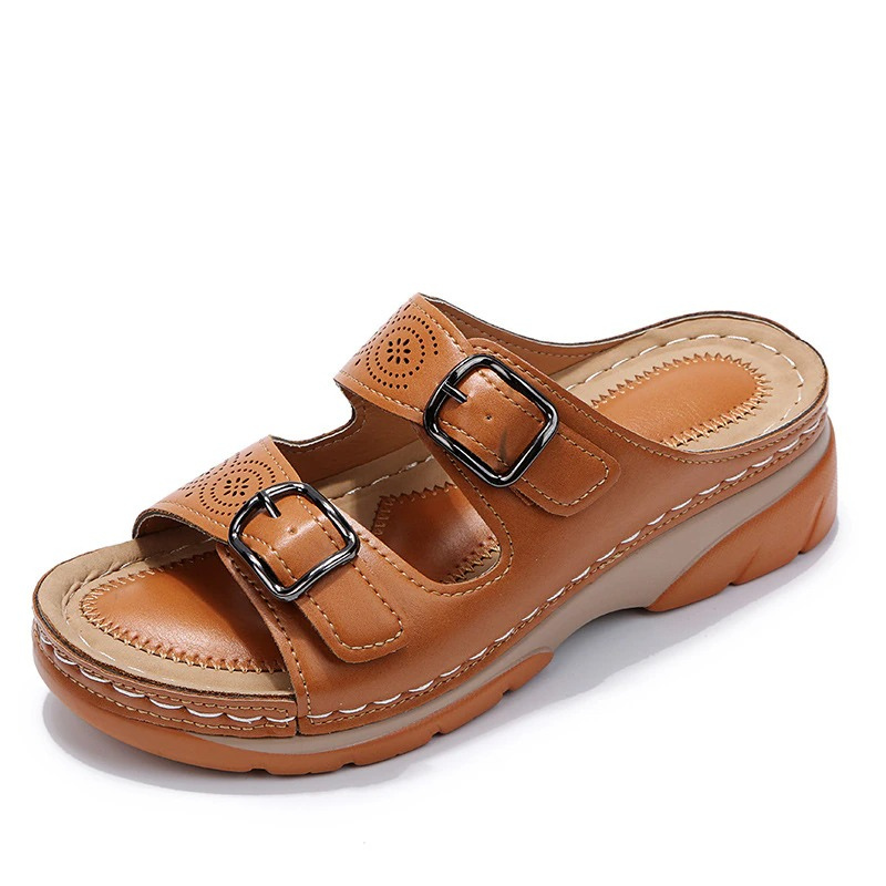 Adjustable Buckle Casual Wedge Sandals for Women