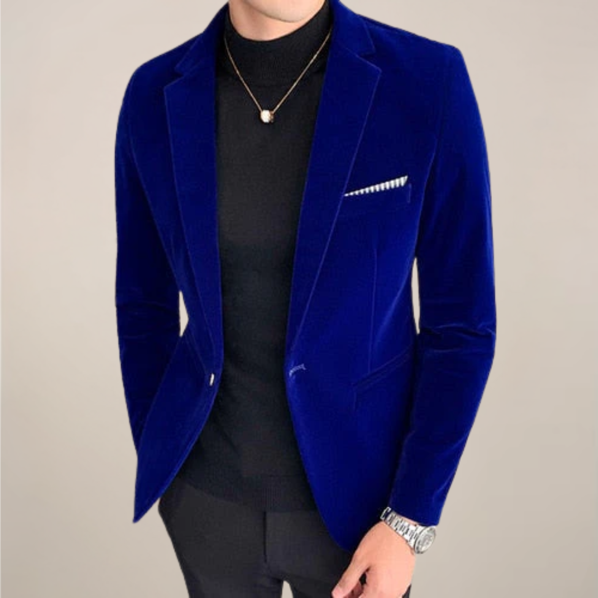 Men's Slim Fit Formal Blazer Jacket | One-Button Lapel