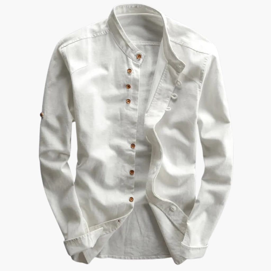 Men's Long Sleeve Stand Collar Shirt