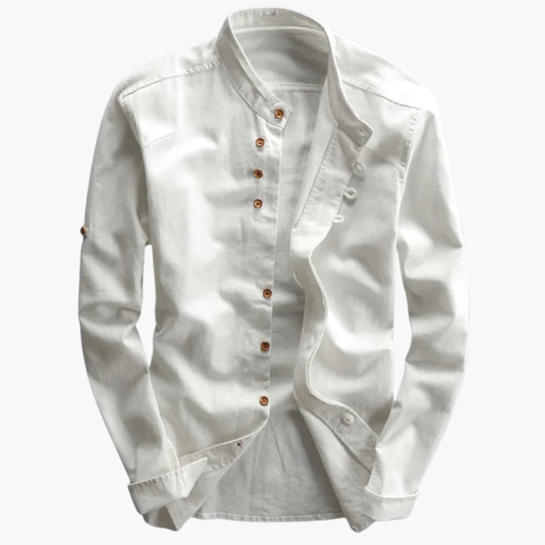 Men's Long Sleeve Stand Collar Shirt
