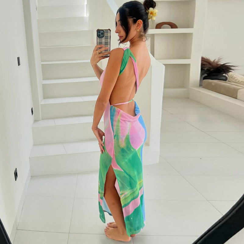 Multicolor Floral Print Maxi Dress for Women - Giuliana
