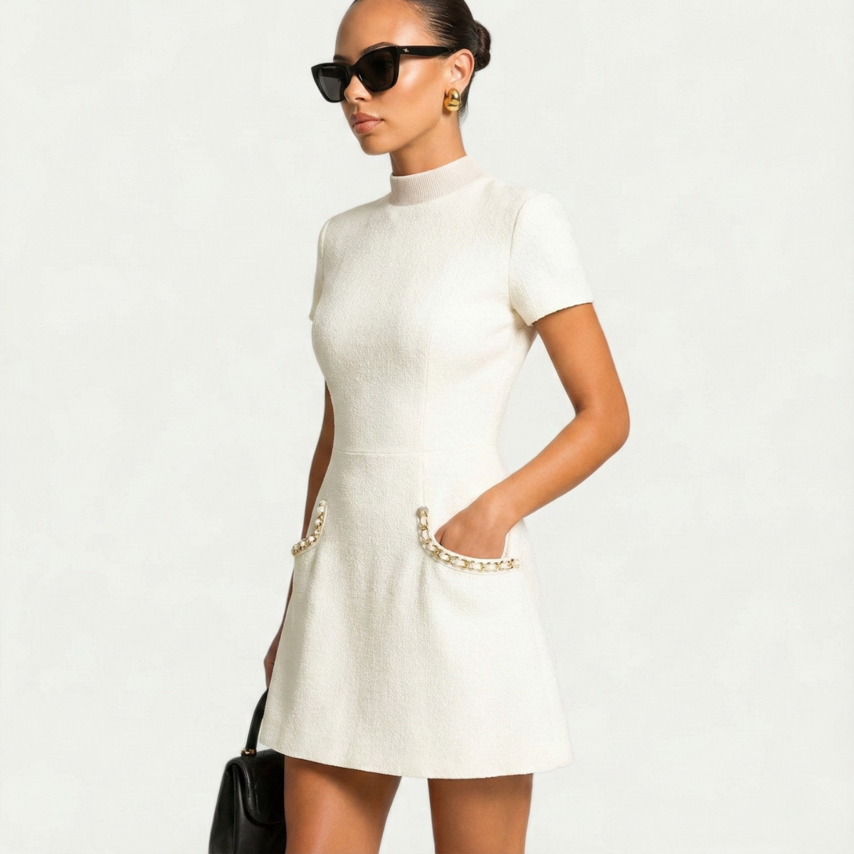 Elegant Short Sleeve Mini Dress for Women