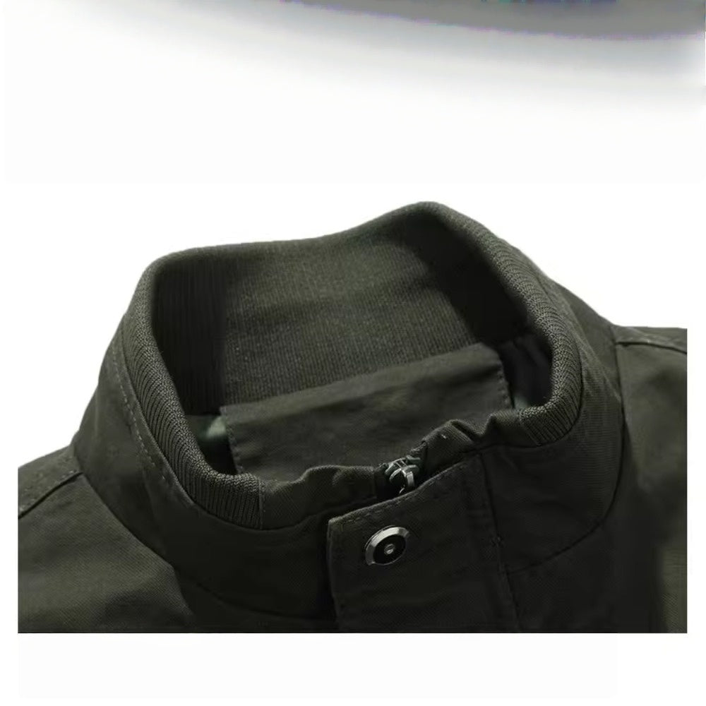 Zip Up Cotton Bomber Jacket for Men - Ambra
