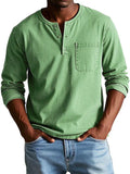 Men's Casual Long Sleeve Henley T-Shirt