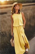 Maxi Sleeveless Summer Dress for Women with Side Slit