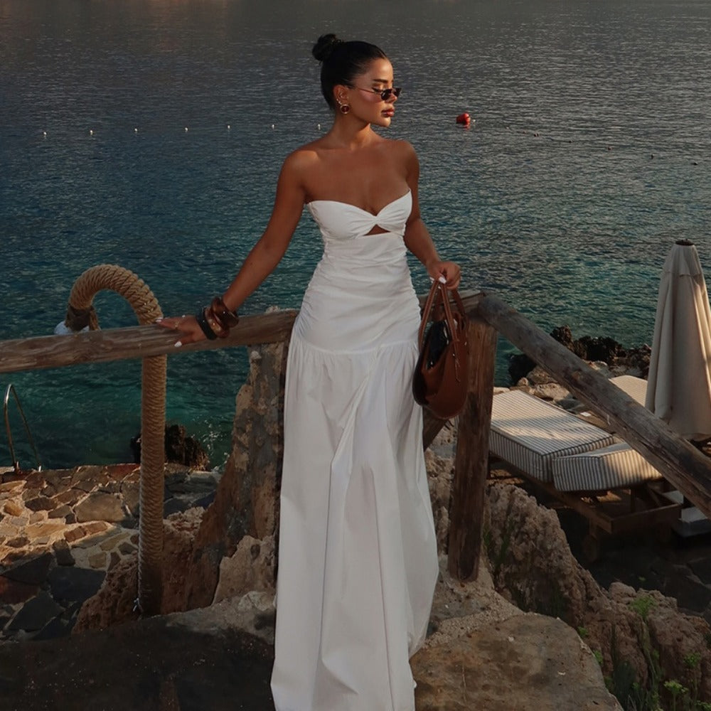Strapless Maxi Dress with Cut Out for Women - Isabella