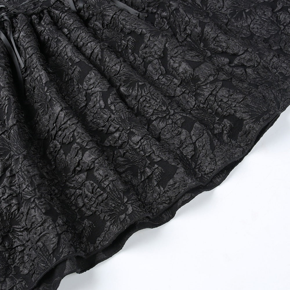 Black Lace Halter Mini Dress with Corset Detail for Women - Linda