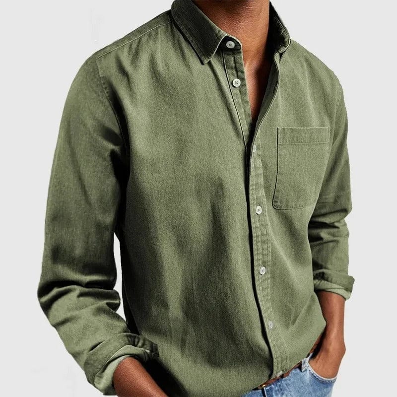 Men's Long Sleeve Button Down Shirt | with Chest Pocket