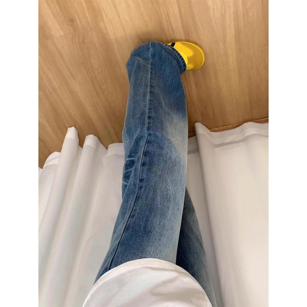 Blue High Waist Flared Denim Jeans for Women - Debora