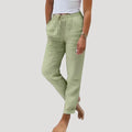 Straight Leg Women's Summer Pants with Pockets