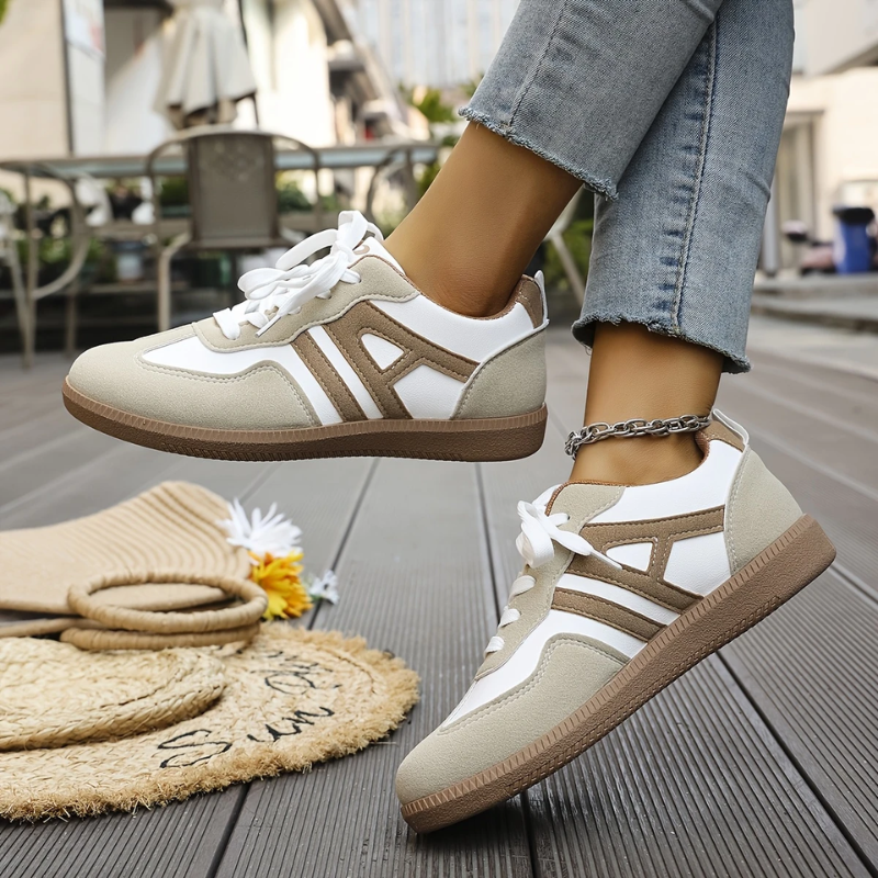 Women’s Retro Color-Block Casual Sneakers | Low-Top