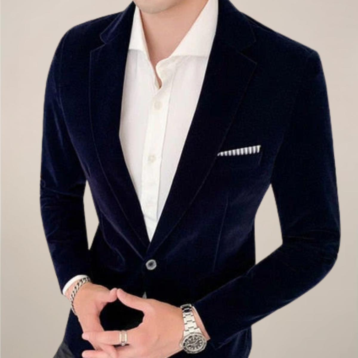 Men's Slim Fit Formal Blazer Jacket | One-Button Lapel