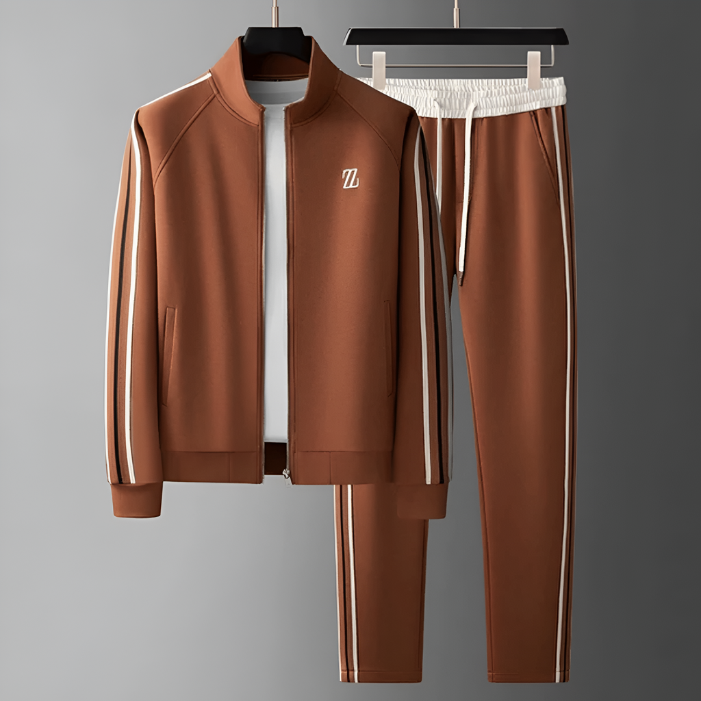 Men's Two-Piece Sporty Tracksuit | Zip-Up Jacket and Jogger Set