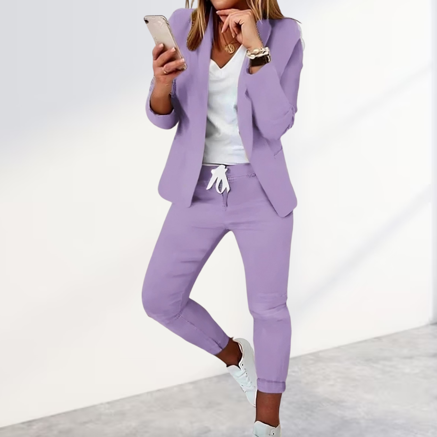 Women's Casual Office Blazer and Pants Set