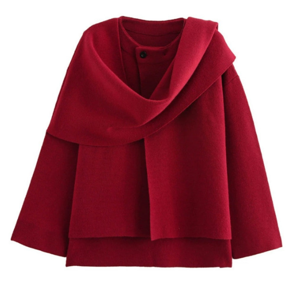Cape Coat with Scarf Detail for Women - Rosanna