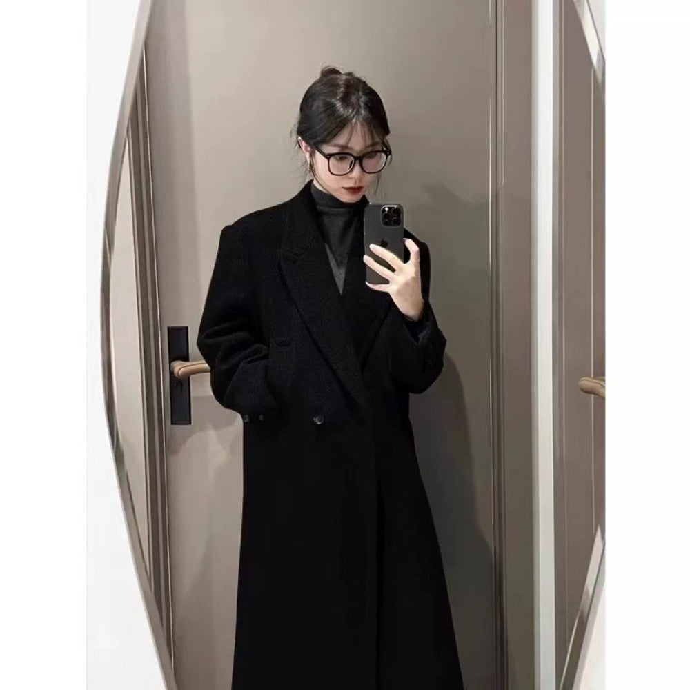 Longline Coat with Button Closure for Women - Rita
